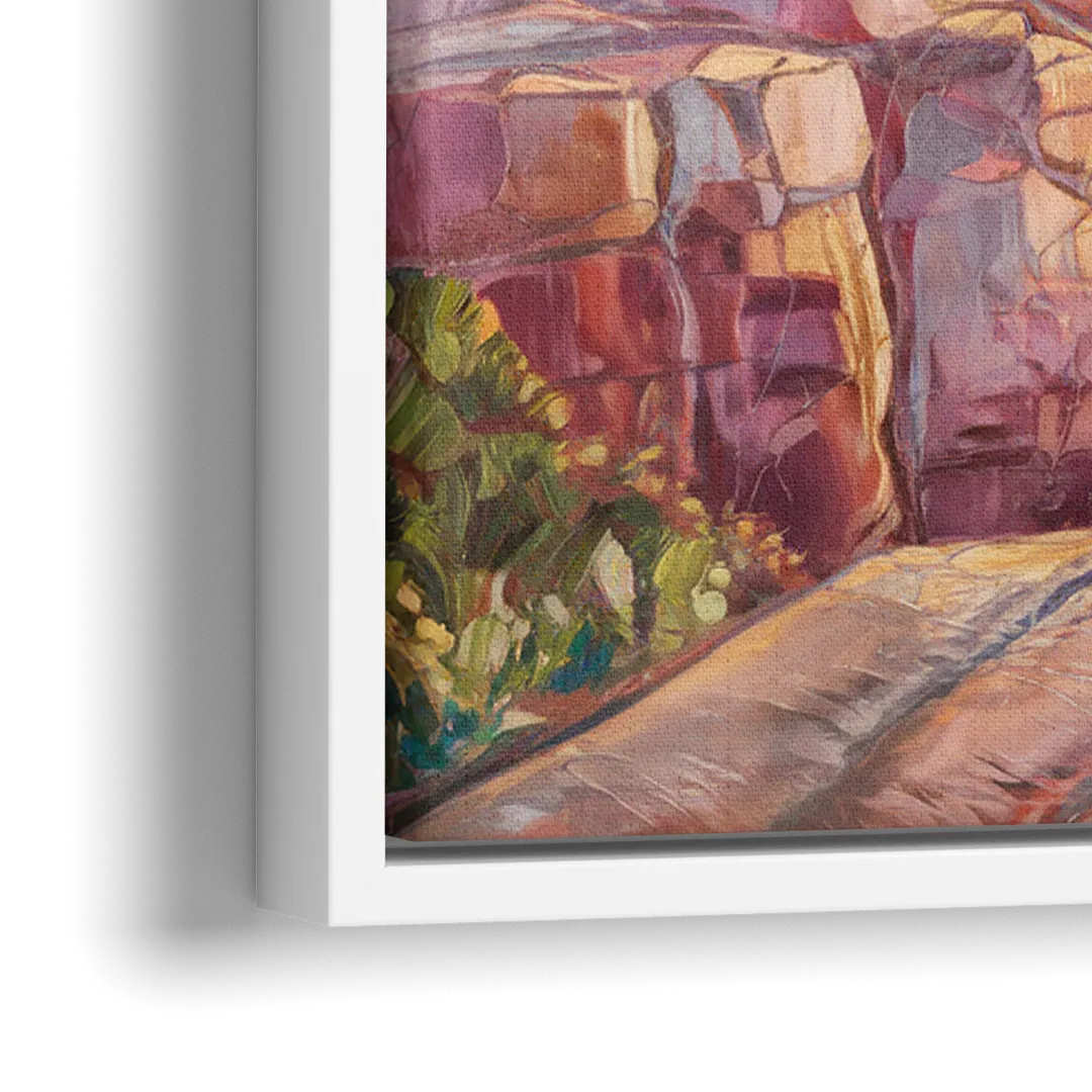 Bar Harbor Sunrise Over Acadia - Close-Up White Frame Canvas