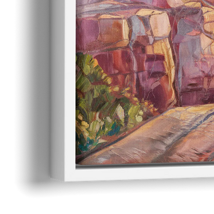 Bar Harbor Sunrise Over Acadia - Close-Up White Frame Canvas