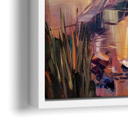 Chesapeake Bridge Panorama - Close-Up White Frame Canvas