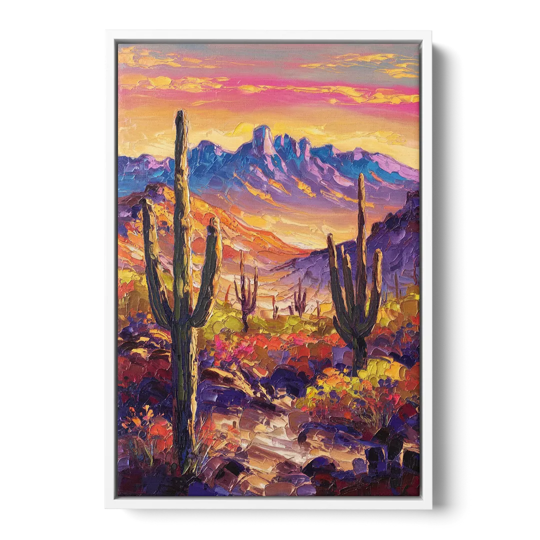 Phoenix Arizona Scenic Views - White Frame Canvas