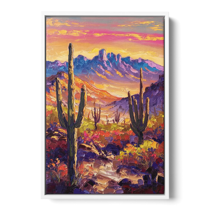 Phoenix Arizona Scenic Views - White Frame Canvas