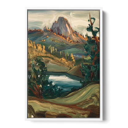 Little Rock Pinnacle Mountain - White Frame Canvas