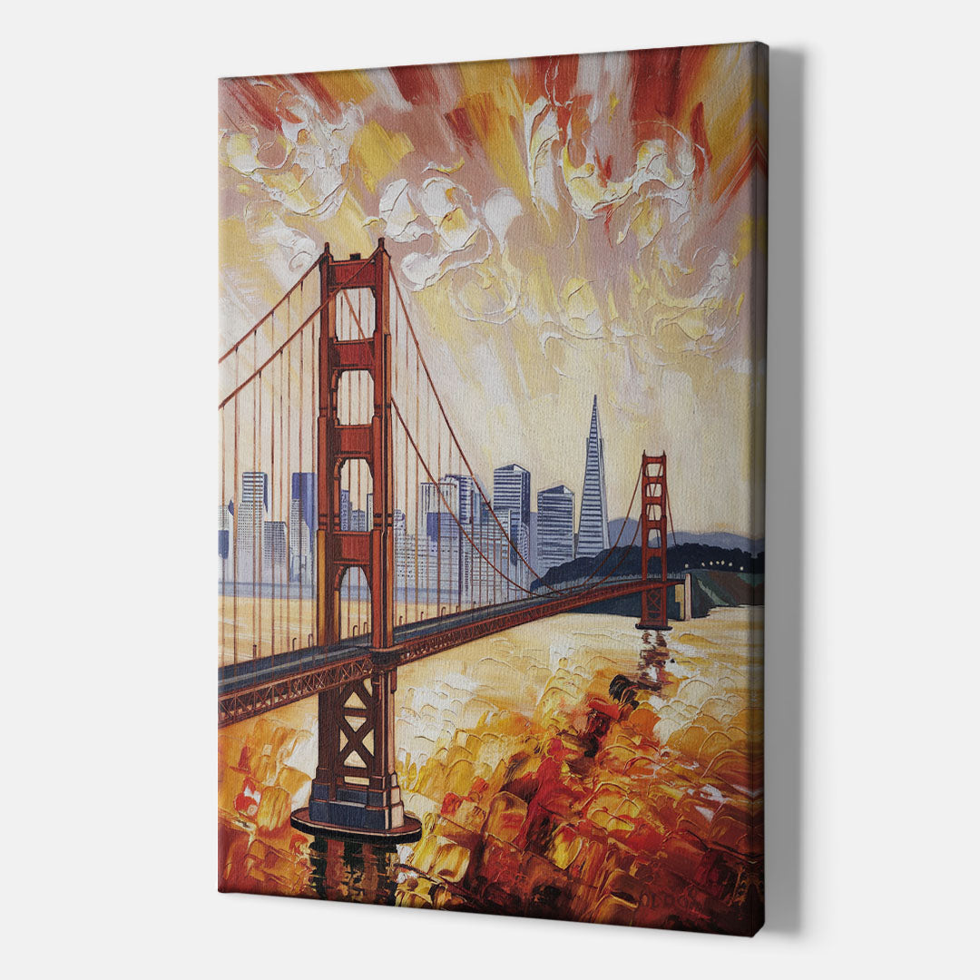 San Francisco Skyline Silhouette - Canvas Wall Art Indoor