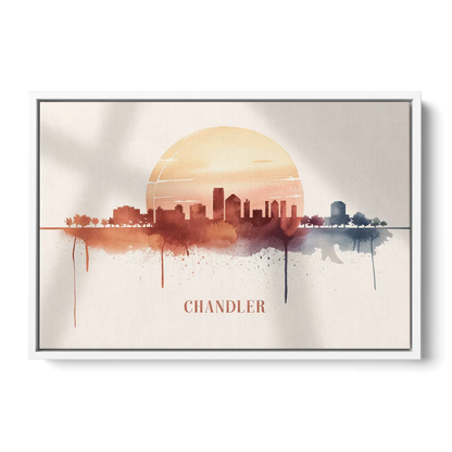 Chandler Skyline View - White Frame Canvas