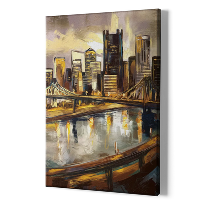Pittsburgh Steel City Vibes - Canvas Print Art Sides