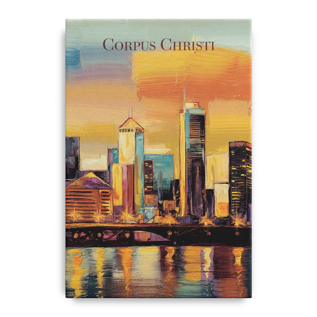 Corpus Christi Skyline View - Canvas Wall Art