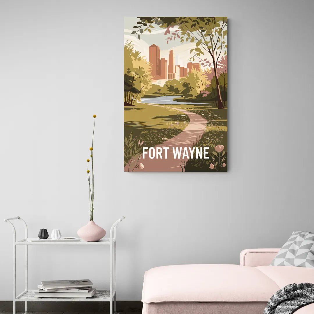 Fort Wayne Scenic Trails - Canvas Wall Art Living Room