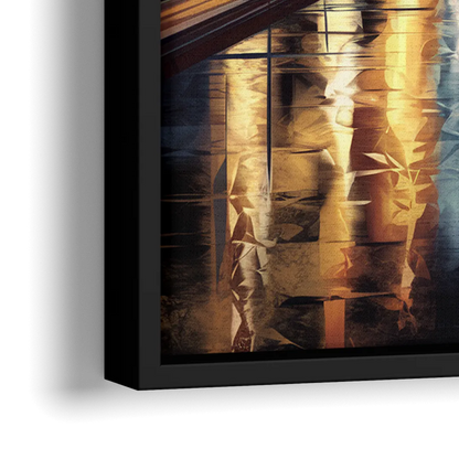 Oklahoma City Night Lights - Close-Up Black Frame Canvas
