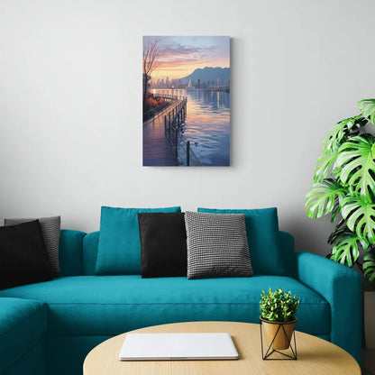 Vancouver Harbor Sunrise - Canvas Wall Art Living Room