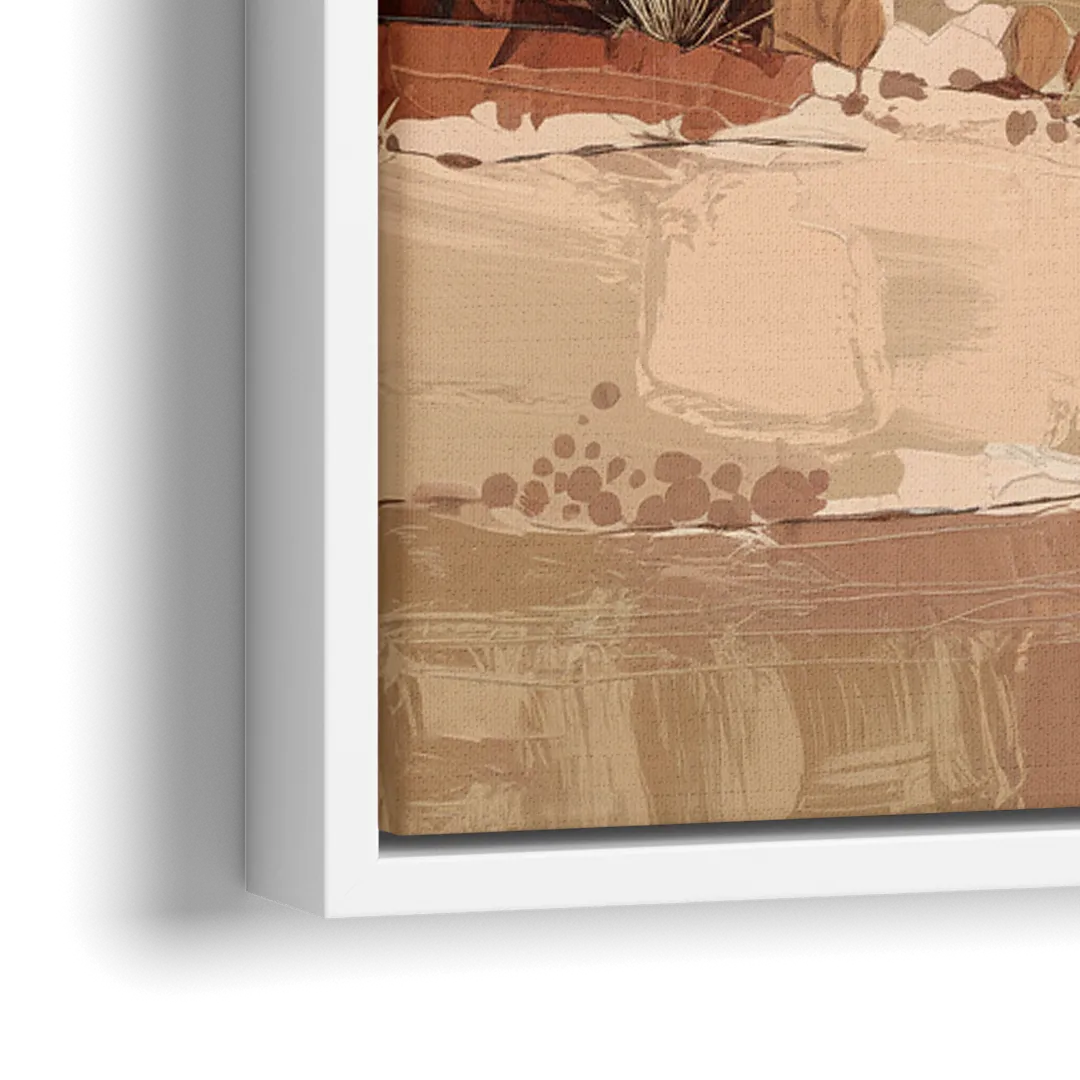 Marfa Desert Landscape - Close-Up White Frame Canvas