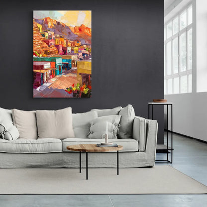 Bisbee Vibrant Skyline - Canvas Wall Art Living Room