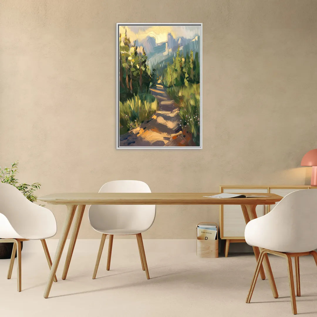 Bozeman Nature Trails - Living Room White Frame Canvas
