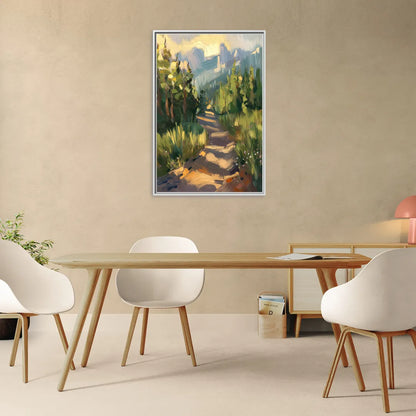 Bozeman Nature Trails - Living Room White Frame Canvas