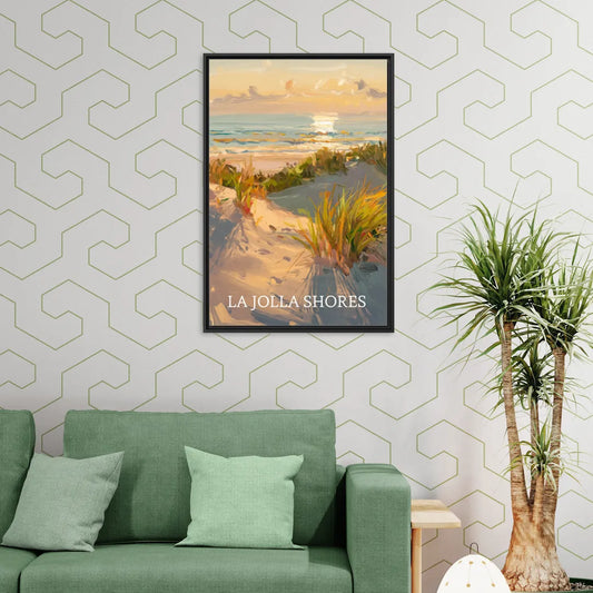 San Diego La Jolla Shores - Living Room Black Frame Canvas