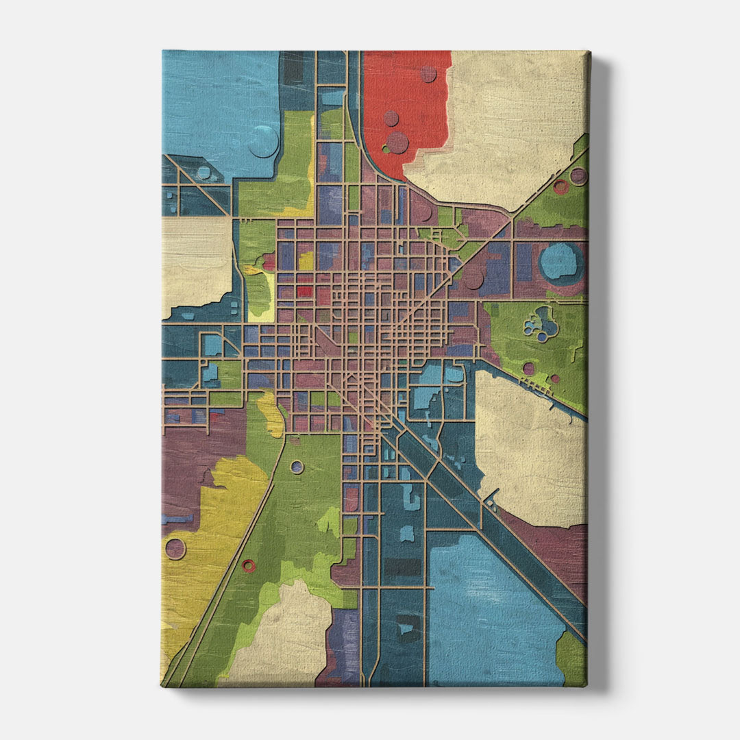 Atlanta Modern Map Design - Canvas Wall Art