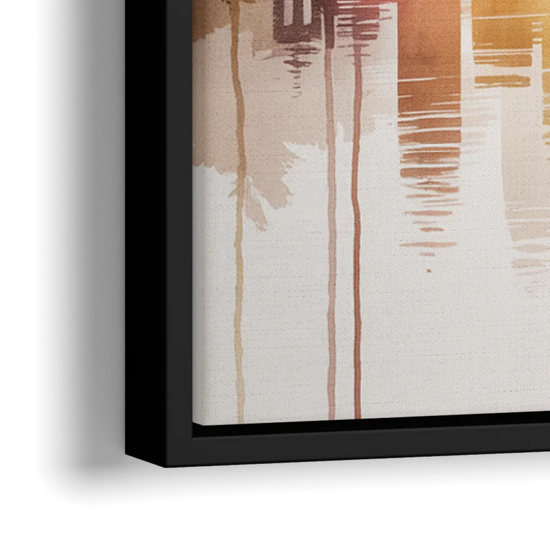 Quebec City Skyline - Close-Up Black Frame Canvas