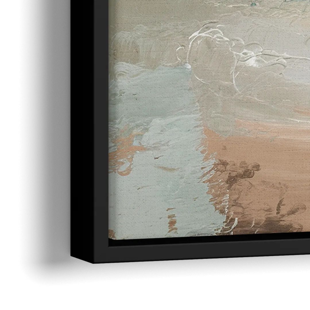 Seaside Blue Horizon - Close-Up Black Frame Canvas