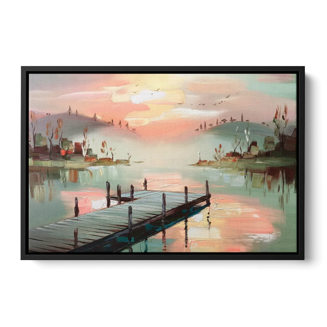 Burlington Waterfront Views - Black Frame Canvas