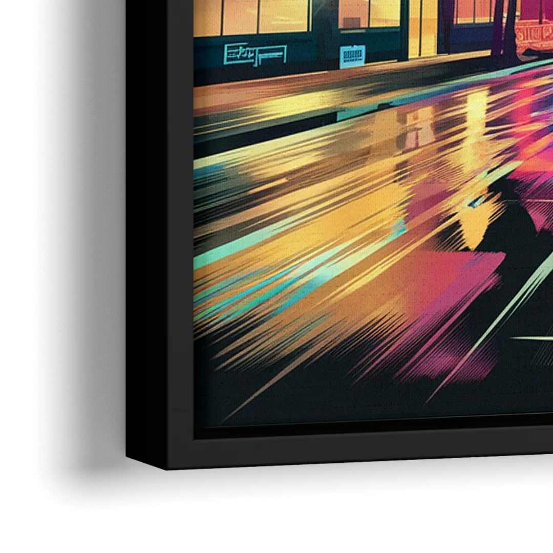 Miami Artistic Streets - Close-Up Black Frame Canvas