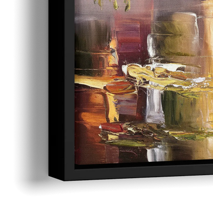 New Hope Covered Bridge Scene - Close-Up Black Frame Canvas