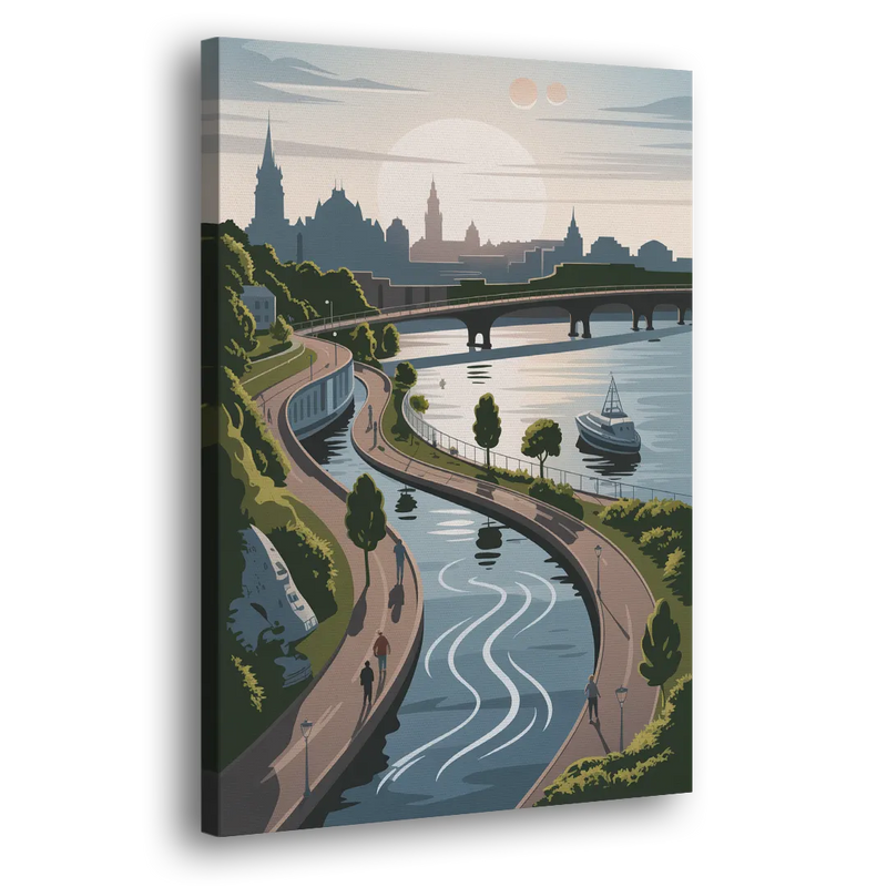 Quebec City Scenic Pathway - Canvas Print Art Sides