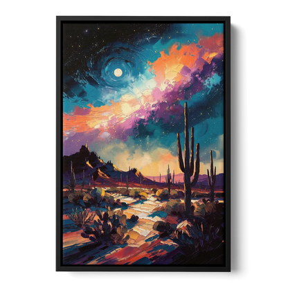 Tucson Night Sky - Black Frame Canvas