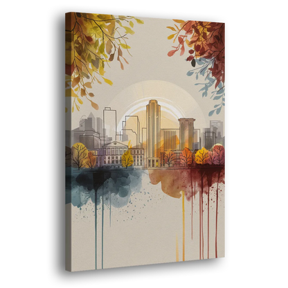 Buffalo Skyline in Autumn - Canvas Print Art Sides