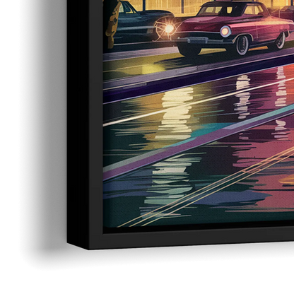 Miami Vibrant Colors - Close-Up Black Frame Canvas