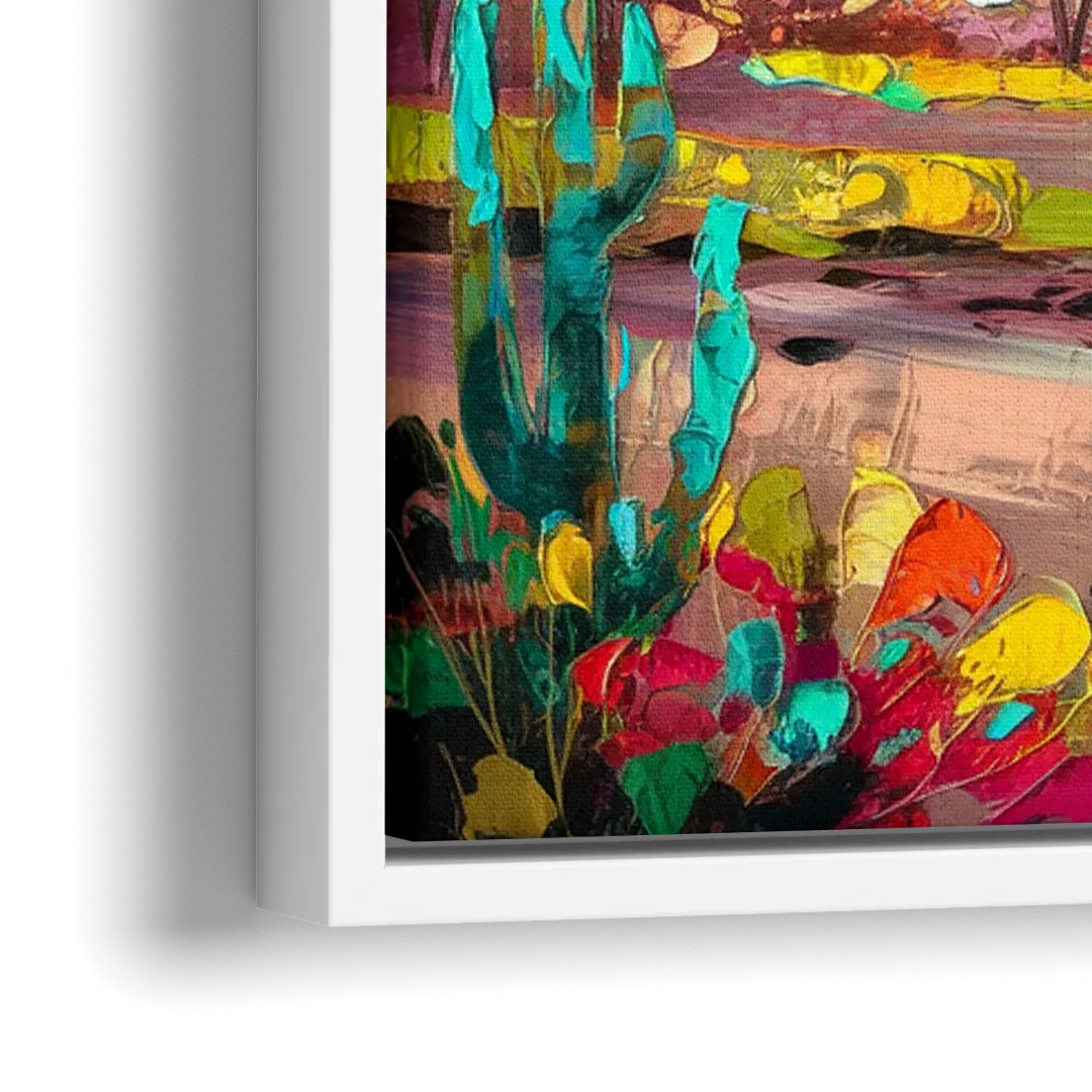 Albuquerque Hot Air Balloons - Close-Up White Frame Canvas