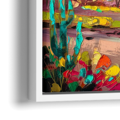 Albuquerque Hot Air Balloons - Close-Up White Frame Canvas