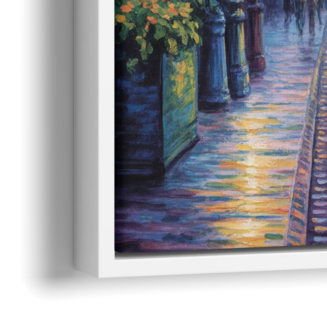 Quebec City in Autumn - Close-Up White Frame Canvas