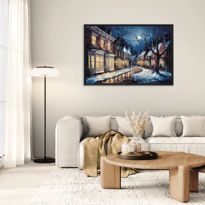 New Hope Historic Downtown - Living Room Black Frame Canvas