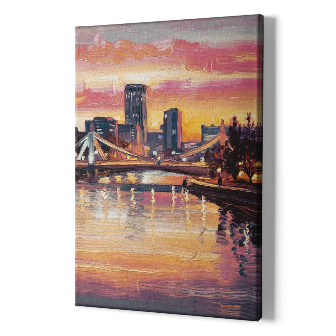 Des Moines Scenic Riverfront - Canvas Print Art Sides