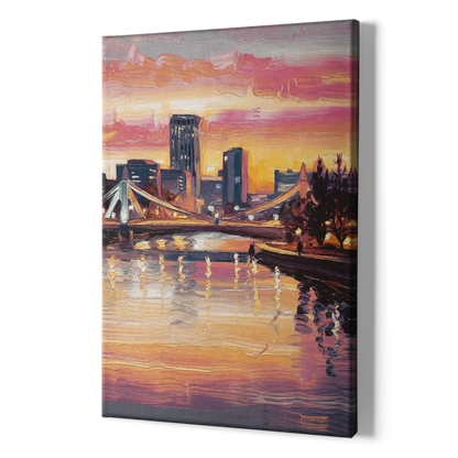 Des Moines Scenic Riverfront - Canvas Print Art Sides