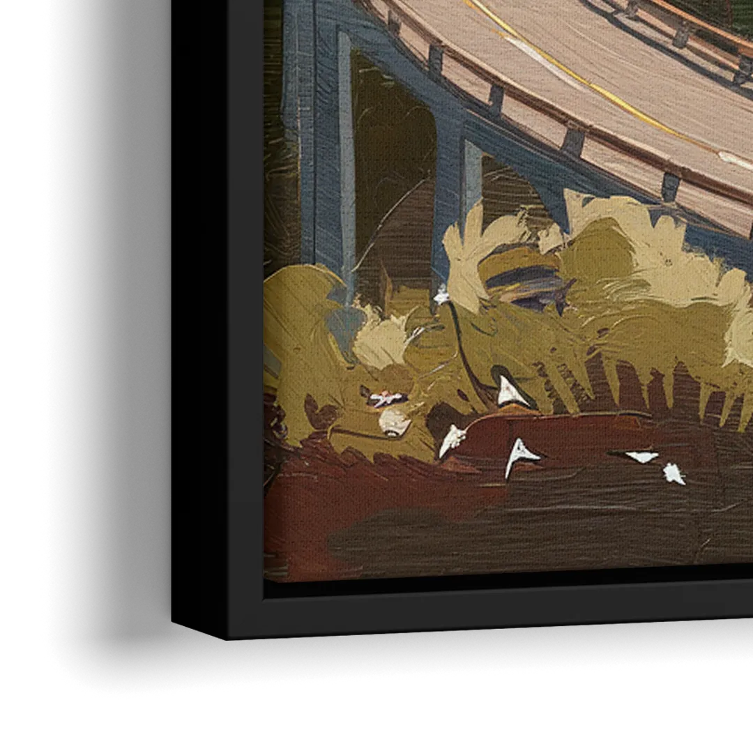 Big Sur Scenic Highway - Close-Up Black Frame Canvas