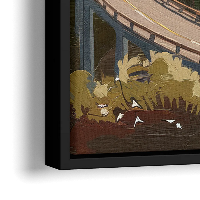 Big Sur Scenic Highway - Close-Up Black Frame Canvas