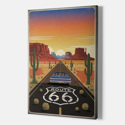 Springfield Route 66 - Canvas Wall Art Indoor