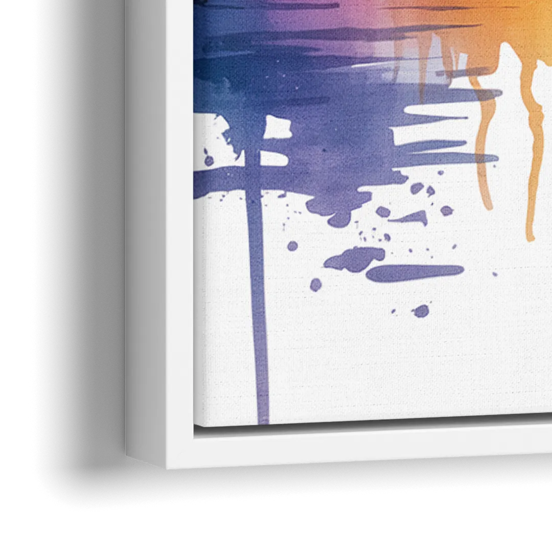 Toronto Skyline at Night - Close-Up White Frame Canvas