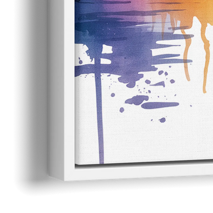 Toronto Skyline at Night - Close-Up White Frame Canvas