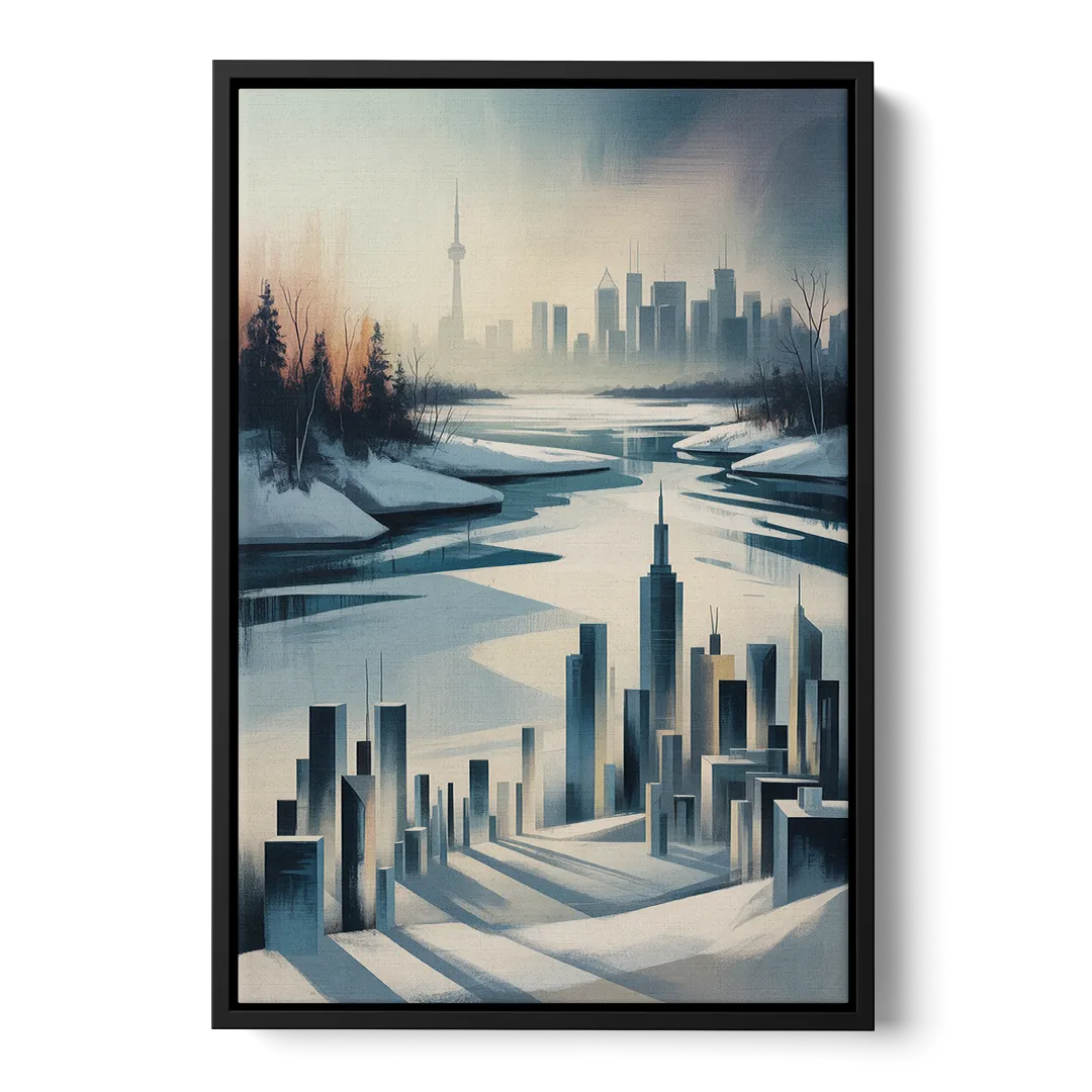 Toronto Winter Wonderland - Black Frame Canvas