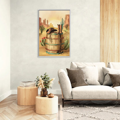 Scottsdale Western Heritage - Living Room White Frame Canvas