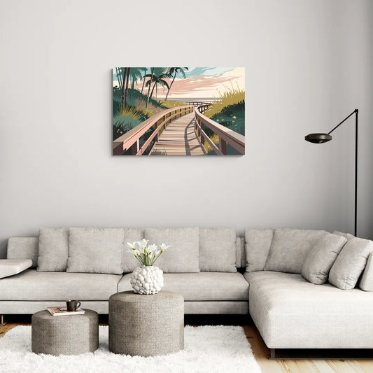 Virginia Beach Boardwalk Bliss - Canvas Wall Art Living Room