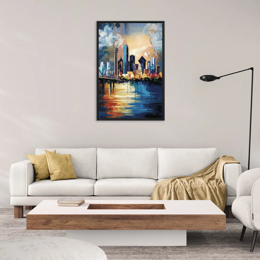 Dallas Unique Perspectives - Living Room Black Frame Canvas
