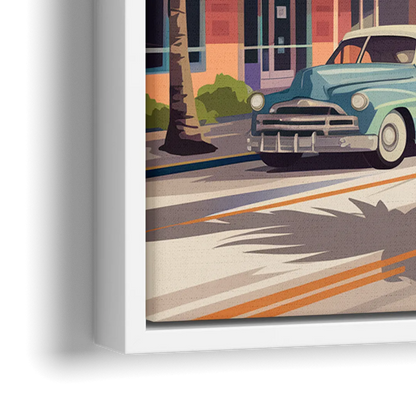 Miami Art Deco District - Close-Up White Frame Canvas
