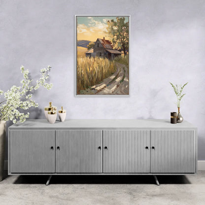 Burlington Rustic Charm - Living Room White Frame Canvas