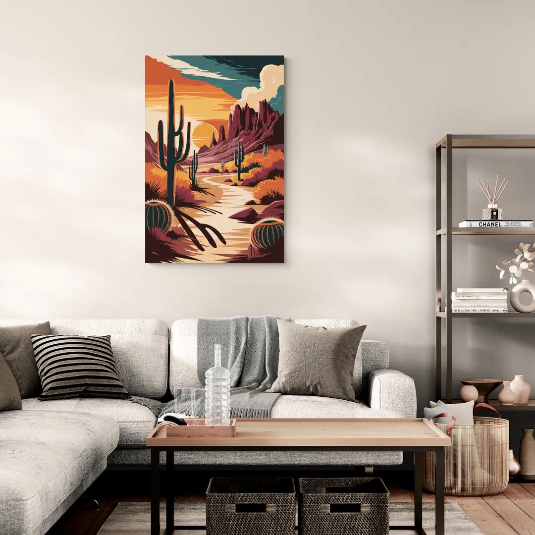 Tombstone Desert Sunset - Canvas Wall Art Living Room