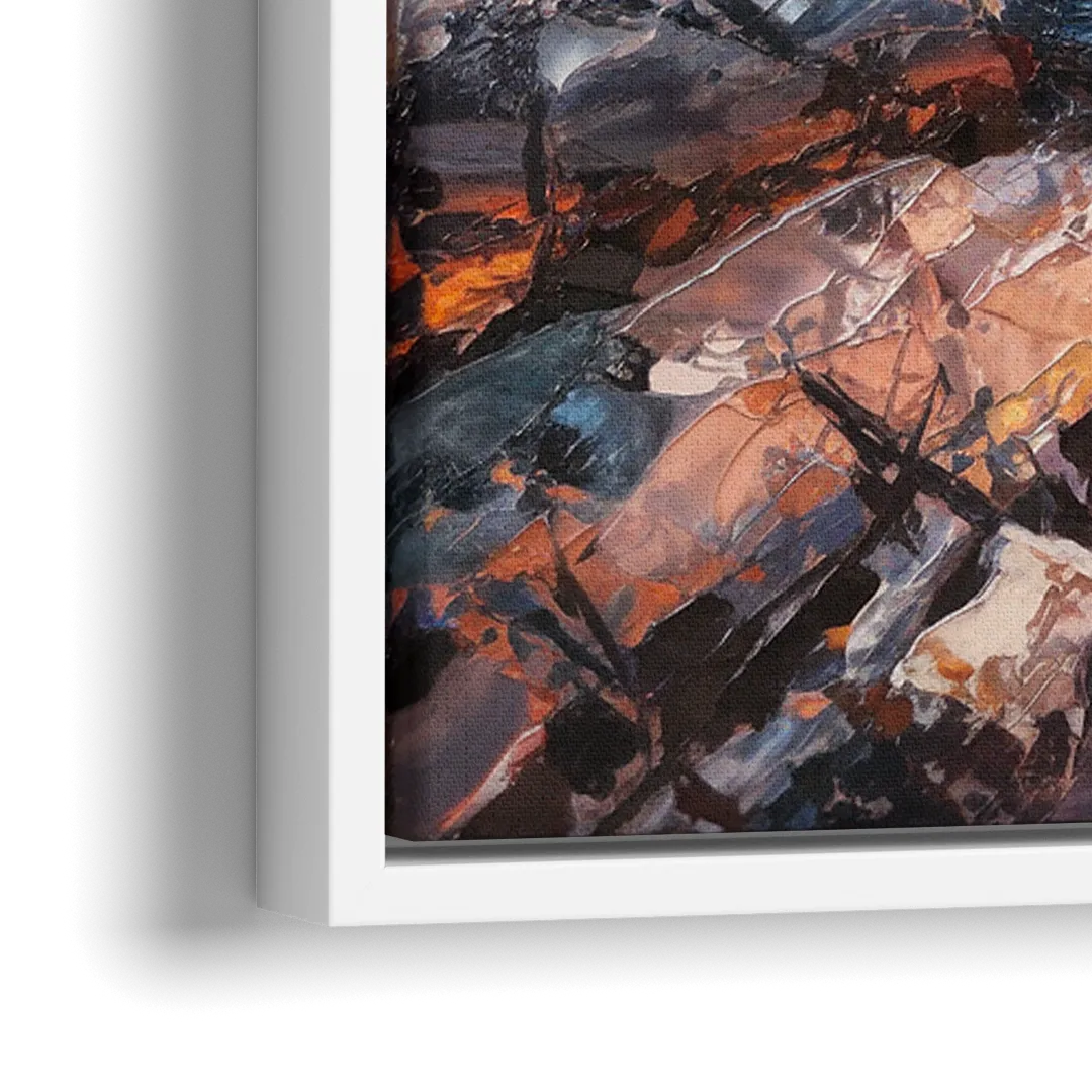 Bar Harbor Lighthouse Landscape - Close-Up White Frame Canvas