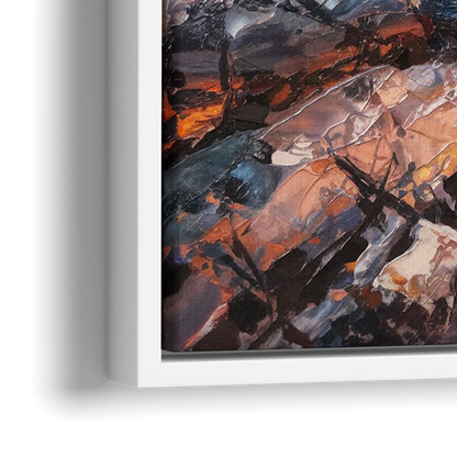 Bar Harbor Lighthouse Landscape - Close-Up White Frame Canvas