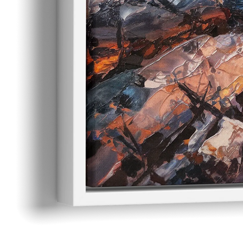 Bar Harbor Lighthouse Landscape - Close-Up White Frame Canvas