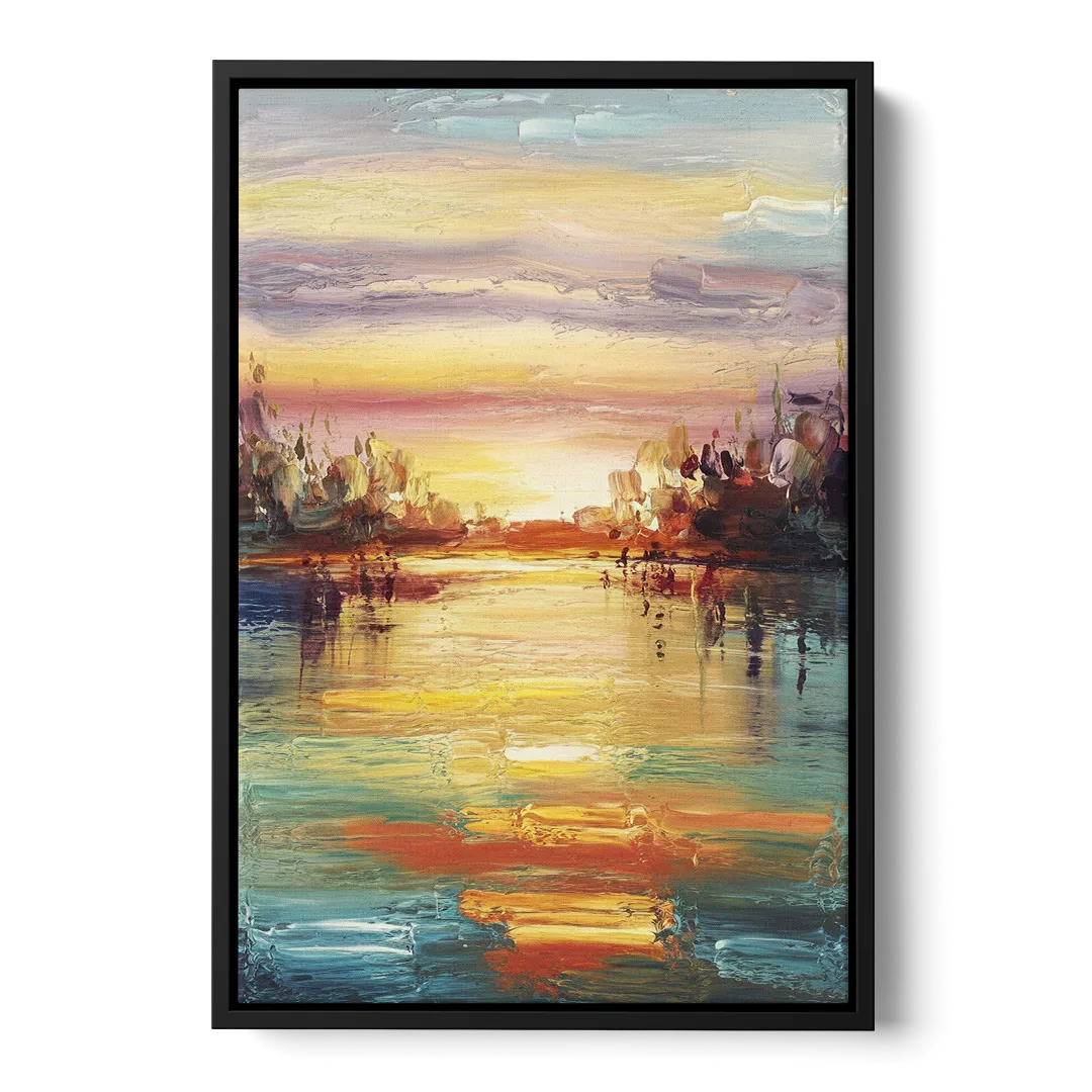 Buffalo Lake Erie Horizon - Black Frame Canvas